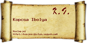 Kopcsa Ibolya névjegykártya