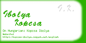 ibolya kopcsa business card
